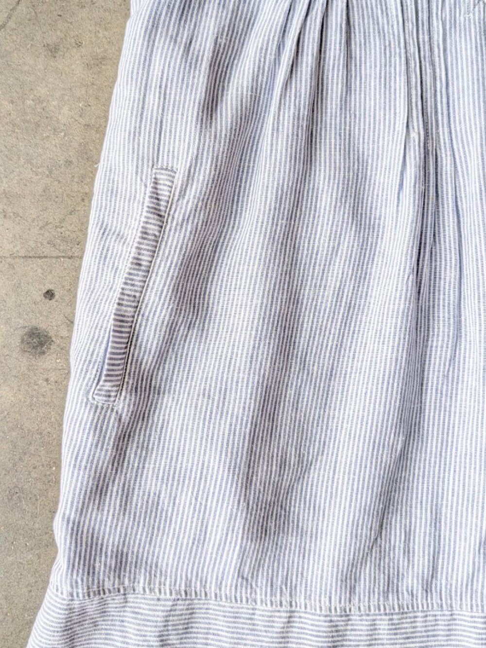 Faherty Isha Blue Stripe Linen Sleeveless Shift Mini Dress Summer Sundress XS - Picture 4 of 8